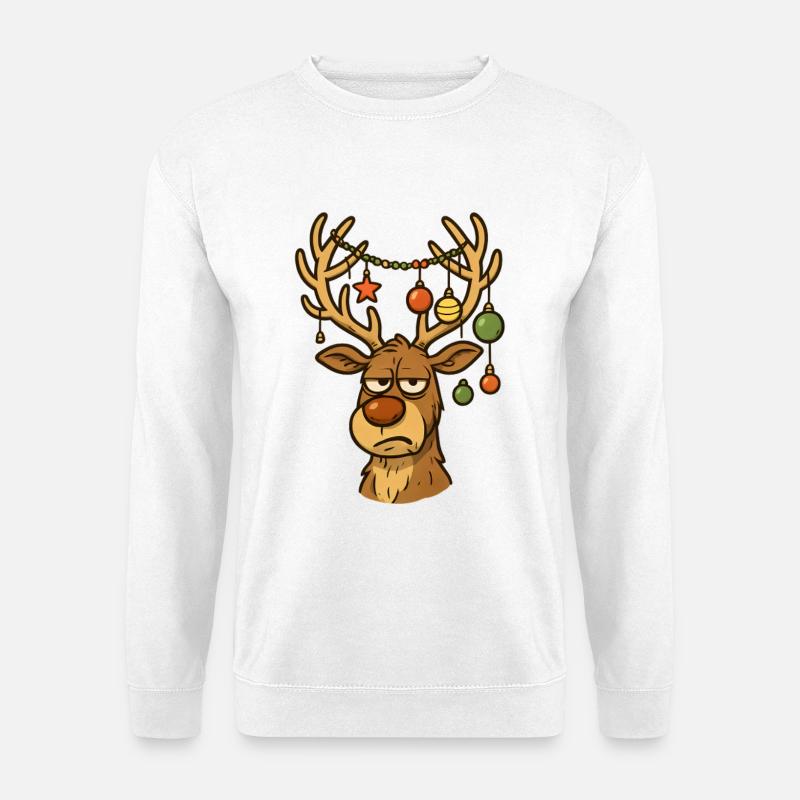 Weihnachts Hirsch mit Ornamenten - Unisex Pullover - Weiß