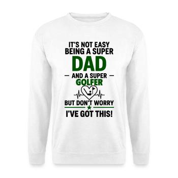 Herz + Golf – Super Papa Golfspieler - Unisex Pullover - Weiß - Vorne
