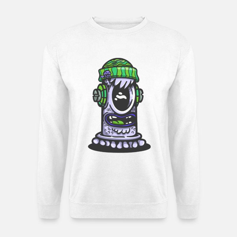 Retro Green Monster Lamp - Unisex Pullover - Weiß