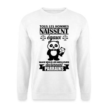 Cadeau Parrain Panda – Meilleur Parrain - Sweat-shirt Unisexe - blanc - Devant