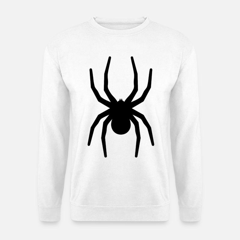 Große Schwarze Spinne - Unisex Pullover - Weiß