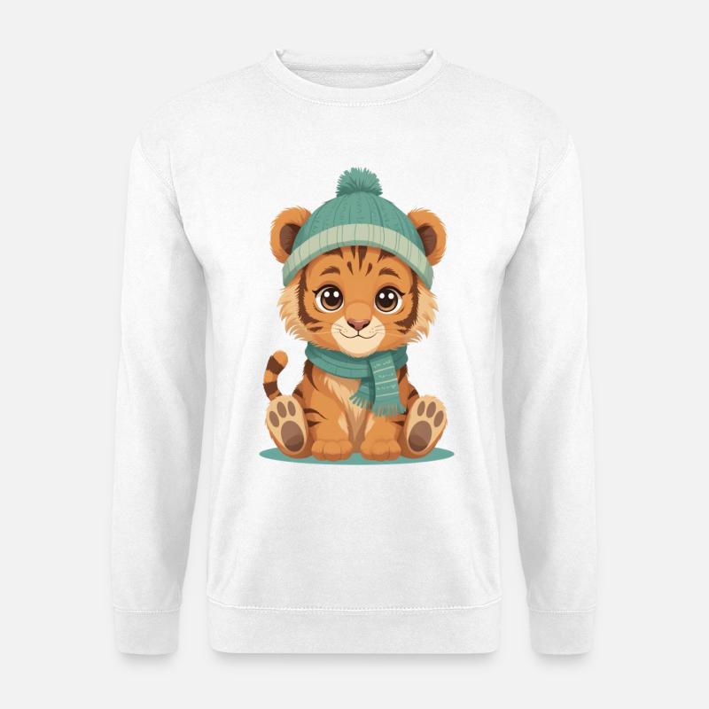 Wintertiger Jungtier - Unisex Pullover - Weiß
