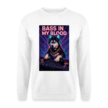 Husky DJ Neon Club – Bass in My Blood - Unisex Pullover - Weiß - Vorne