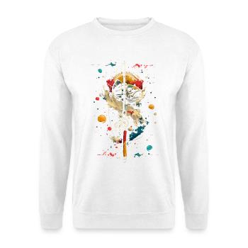 Angeln - Unisex Pullover - Weiß - Vorne - Alina (178cm) & Michal (187cm)