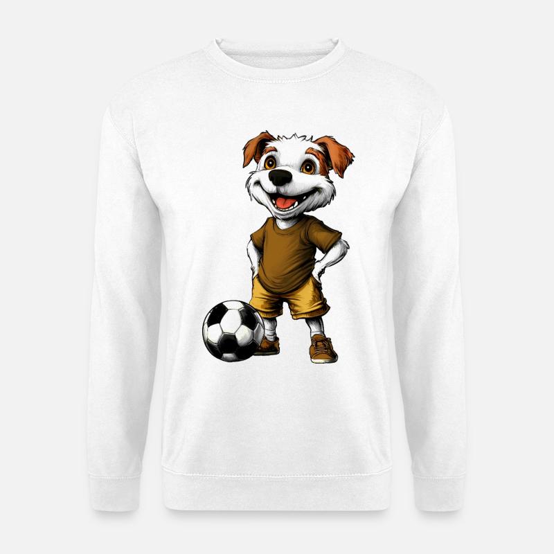 Hund Fussballer - Unisex Pullover - Weiß