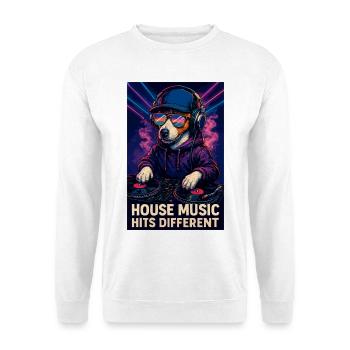 House Music Hits Different DJ Jack Russell Style - Unisex Sweatshirt - white - Front