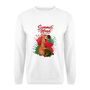 Smiling Capybara with Watermelon - Unisex Sweatshirt - white - Front