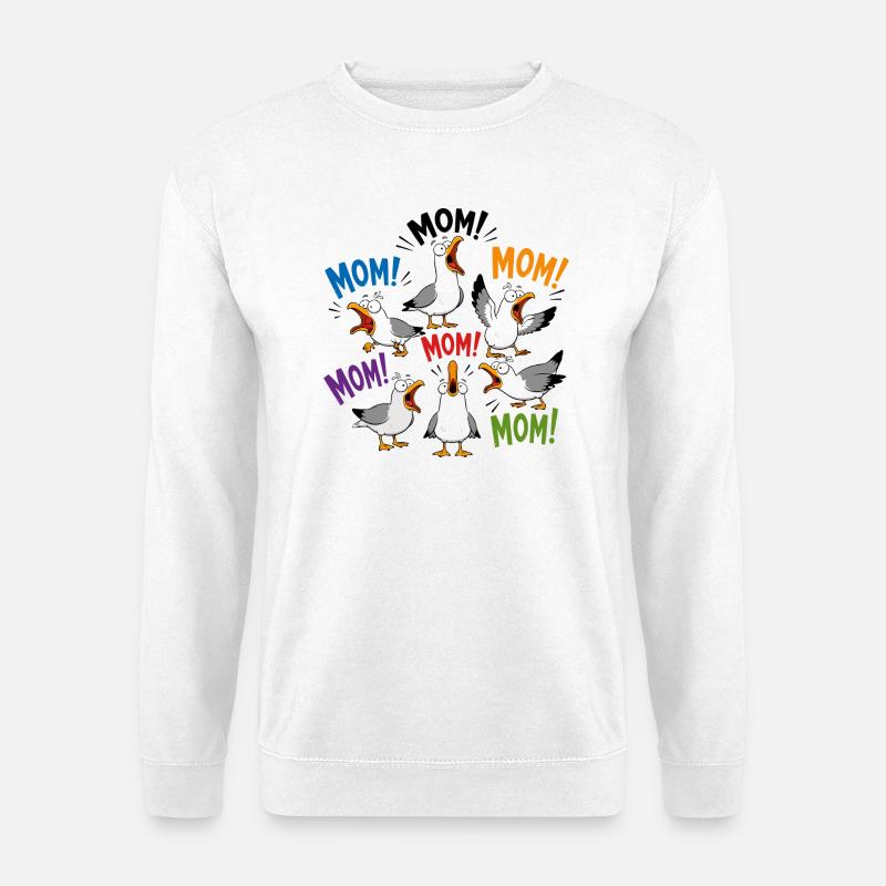 Mama! Lustiger Seagulls Streetwear-Stil - Unisex Pullover - Weiß