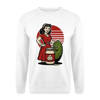 Femme au foyer rétro avec bocal à cornichons - Sweat-shirt Unisexe - blanc - Devant