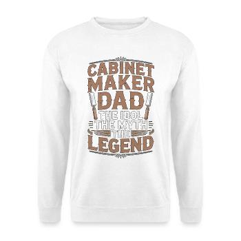 Ébéniste Papa L’idole Le Mythe Le Menuisier - Sweat-shirt Unisexe - blanc - Devant