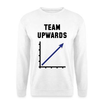 Team Upwards (Erfolg / Fortschritt / POS Blue 2C) - Unisex Pullover - Weiß - Vorne - Alina (178cm) & Michal (187cm)