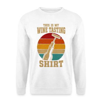 Weinliebhaber, das ist meine Weinverkostung. - Unisex Pullover - Weiß - Vorne - Alina (178cm) & Michal (187cm)