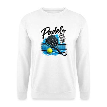 Padel Sport -Good Vibe Only - Unisex Pullover - Weiß - Vorne - Alina (178cm) & Michal (187cm)