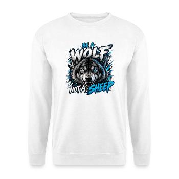 SeiWOLF - KeinSchaf - Unisex Pullover - Weiß - Vorne - Alina (178cm) & Michal (187cm)