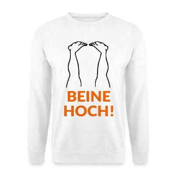 Motivation Beine Hoch - Unisex Pullover - Weiß - Vorne - Alina (178cm) & Michal (187cm)