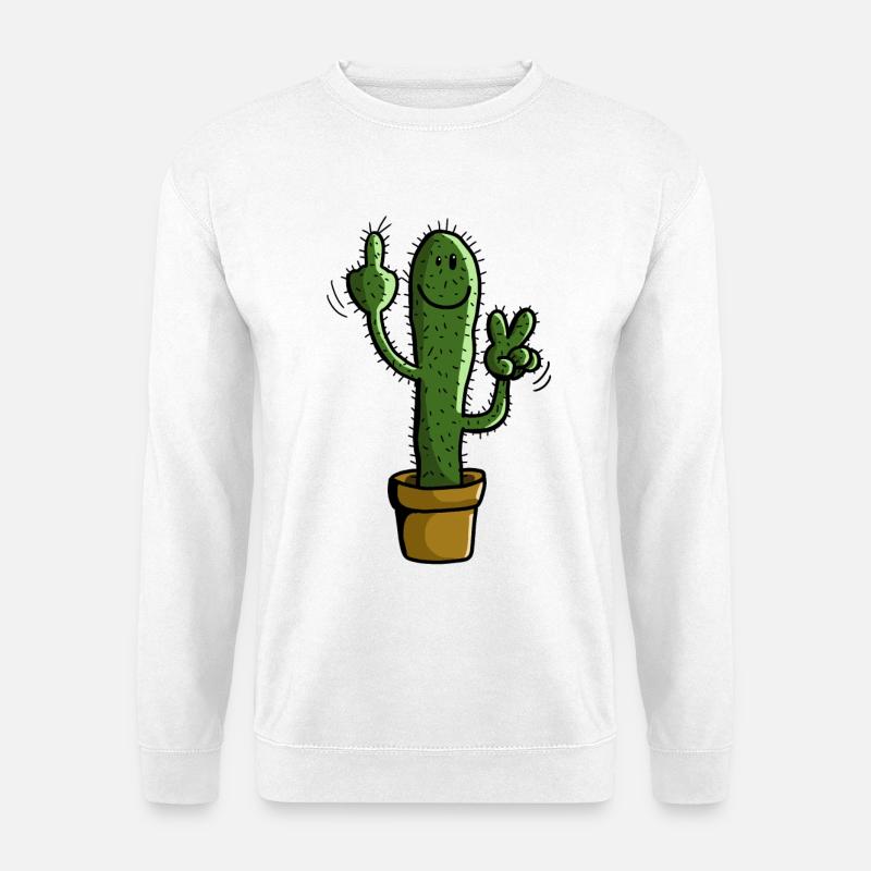 Prickly Cactus - Plant - Comic - Gift - Unisex Sweatshirt - white