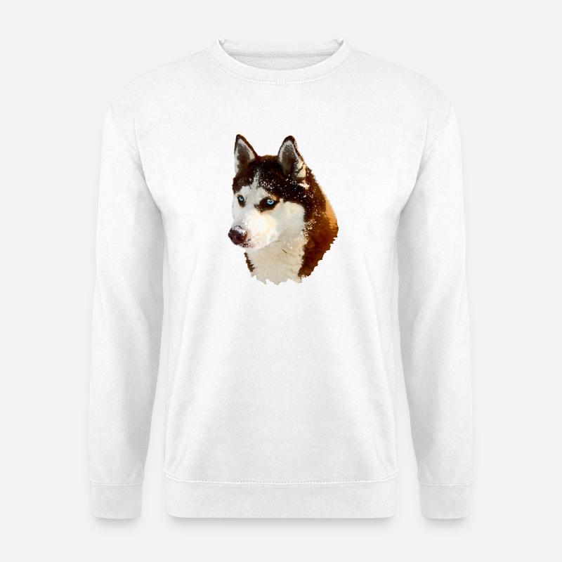 Nordic Husky Head Drawing - Unisex Sweatshirt - white