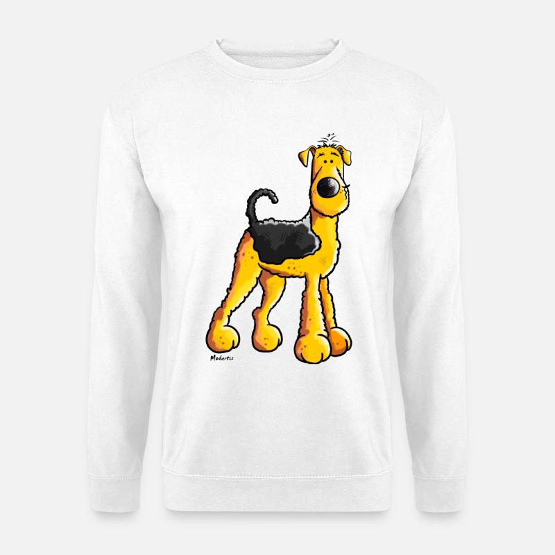 Süßer Airedale Terrier - Unisex Pullover - Weiß
