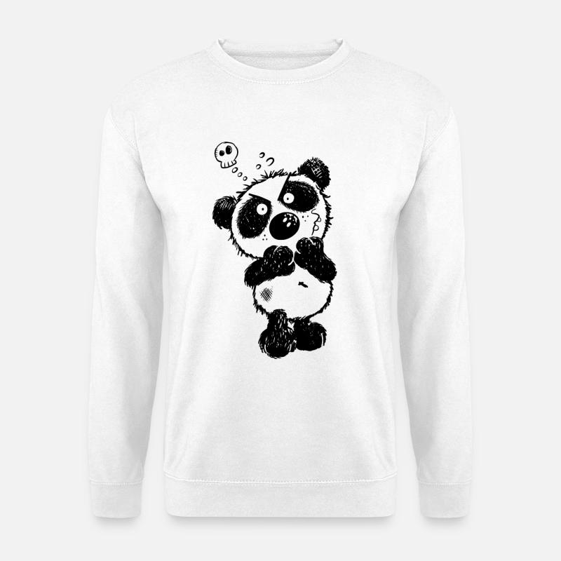 Grummeliger Panda - Unisex Pullover - Weiß