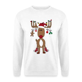 Joyeux Noël avec l’orignal - Sweat-shirt Unisexe - blanc - Devant
