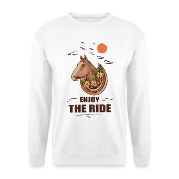 Cheval et cavalier - Sweat-shirt Unisexe - blanc - Devant