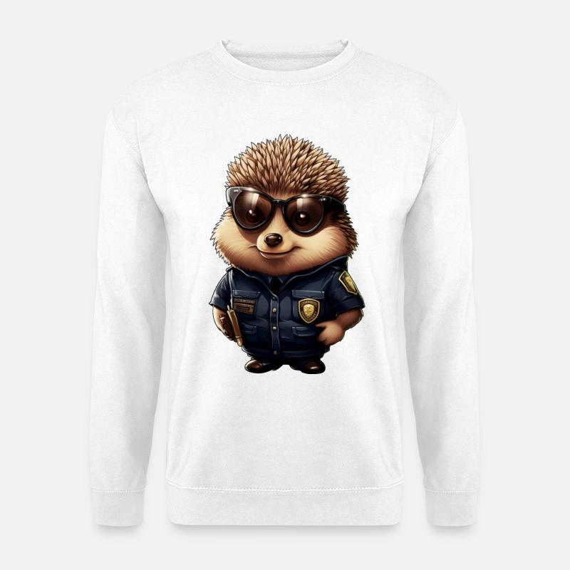 Igel Polizei - Unisex Pullover - Weiß
