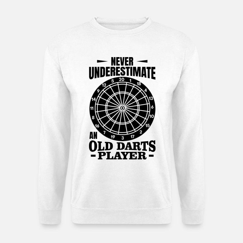 Alter Dartspieler - Unisex Pullover - Weiß
