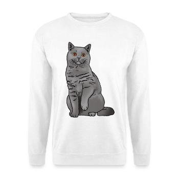 Britisch Kurzhaar Katze - Unisex Pullover - Weiß - Vorne