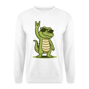 Rock’n’Roll Crocodile Bébé - Sweat-shirt Unisexe - blanc - Devant