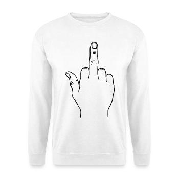 The simple raised finger - Unisex Sweatshirt - white - Front