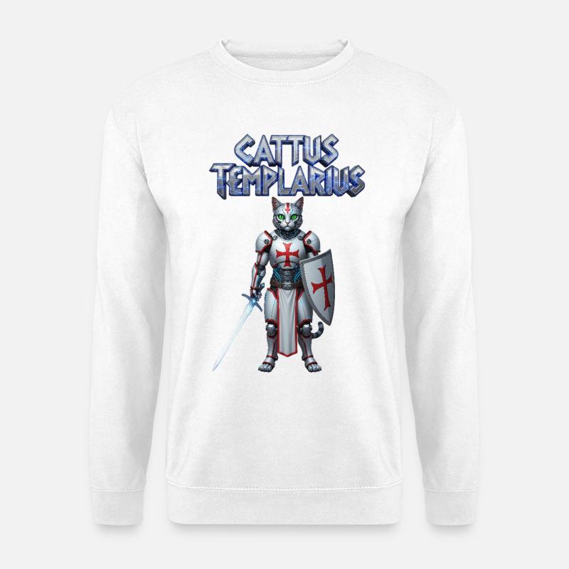 Cattus Templarius Katzenritter - Unisex Pullover - Weiß