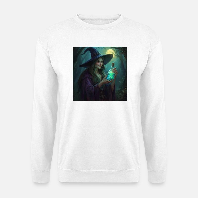 Forest Witch with Glowing Potion - Unisex Sweatshirt - white