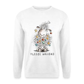 Fleece Navidad Christmas Sheep Cartoon Sheep - Unisex Sweatshirt - white - Front