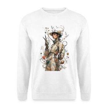 Steampunk floral astronaut - Unisex Sweatshirt - white - Front