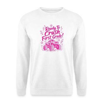 Bereit, die erste Klasse zu zerschlagen – Monster Truck - Unisex Pullover - Weiß - Vorne