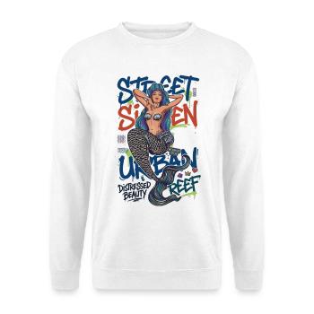 Street Siren Urban Mermaid Graffiti Streetwear Art - Unisex Sweatshirt - white - Front