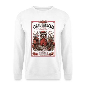 Feral Gardener Organische Gartenpflanzen - Unisex Pullover - Weiß - Vorne - Alina (178cm) & Michal (187cm)