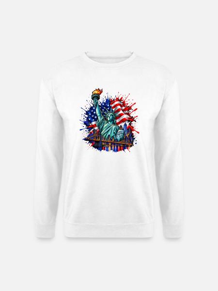 Freiheitsfunken USA Skyline - Unisex Pullover - Weiß