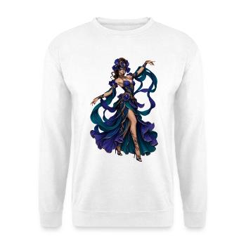 Nachtgalaxie Tänzerin - Unisex Pullover - Weiß - Vorne - Alina (178cm) & Michal (187cm)