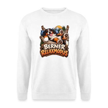 Berner Relaxmodus - Unisex Pullover - Weiß - Vorne - Alina (178cm) & Michal (187cm)