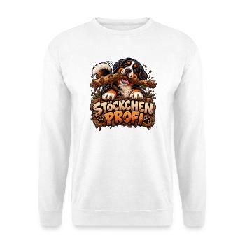 Berner Stoeckchen Profi - Unisex Pullover - Weiß - Vorne - Alina (178cm) & Michal (187cm)