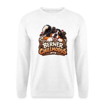 Bernermodus mit Herz - Unisex Pullover - Weiß - Vorne - Alina (178cm) & Michal (187cm)