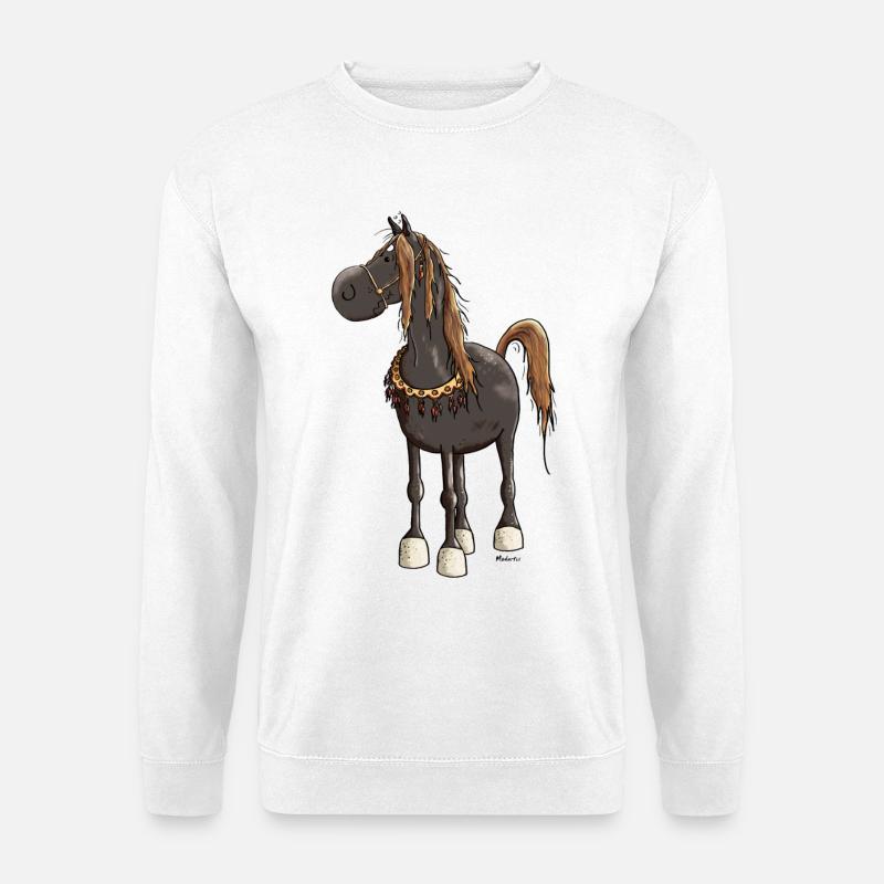 Pfiffiges Araber Pferd - Araber - Unisex Pullover - Weiß