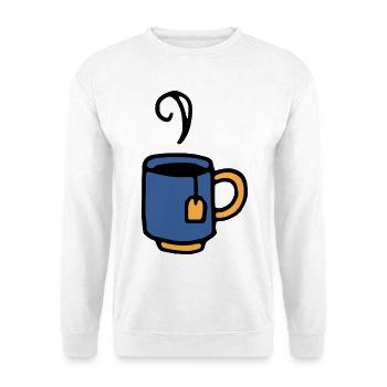 Cup with tea bag - Unisex Sweatshirt - white - Front