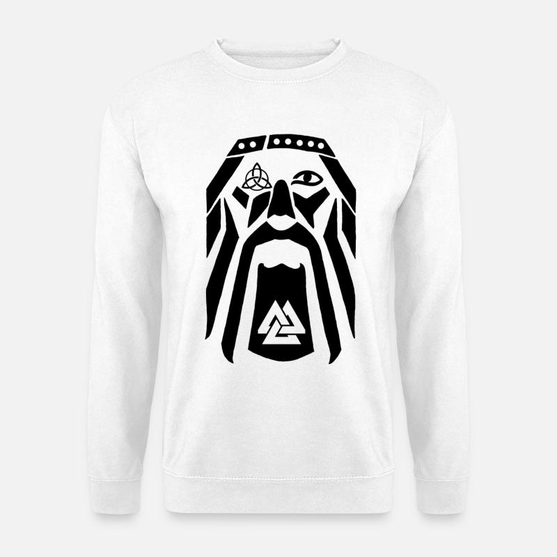 Wikingerkrieger (schwarz) - Unisex Pullover - Weiß