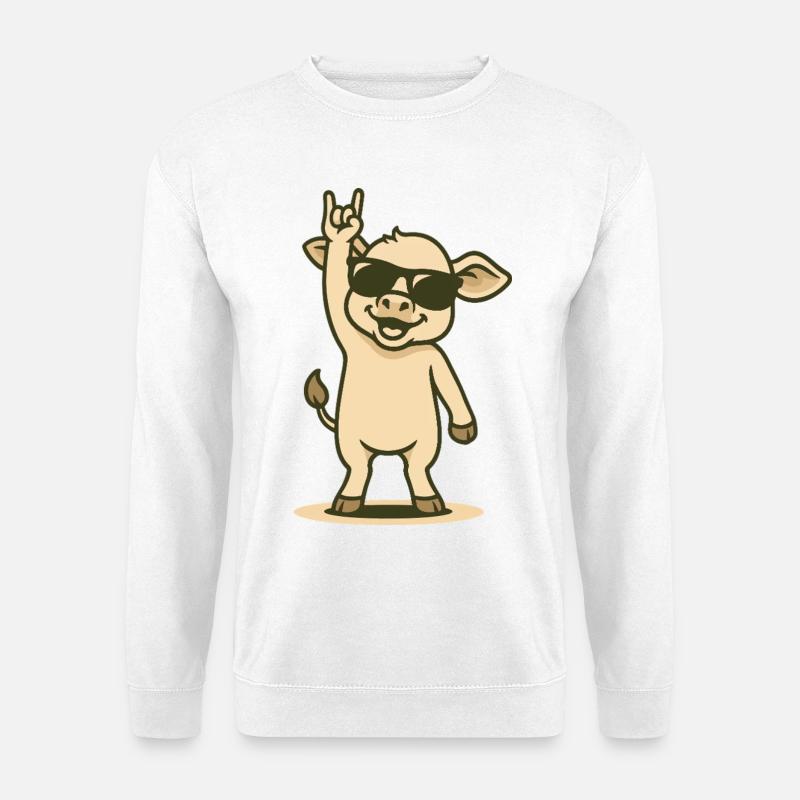Cooles Kälbchen Rockt - Unisex Pullover - Weiß