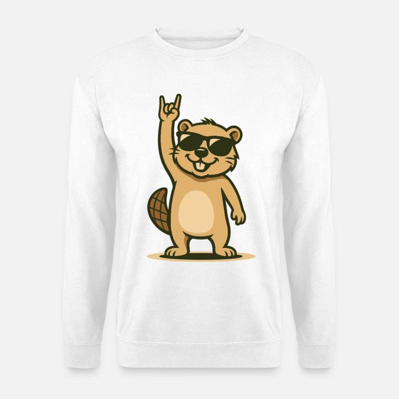 Rockiger Biberbaby-Vibe - Unisex Pullover - Weiß