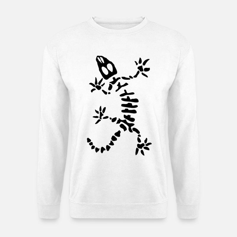 Gecko Skeleton: Lizard, Reptile & Bones - Unisex Sweatshirt - white