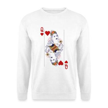 Queen of Hearts ♥︎ Playing Card Design - Unisex Sweatshirt - white - Front