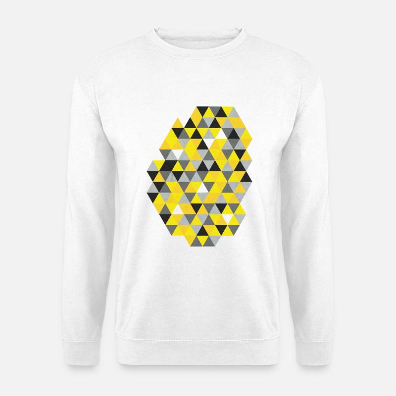 Geometric triangle pattern Sunny Yellow - Unisex Sweatshirt - white